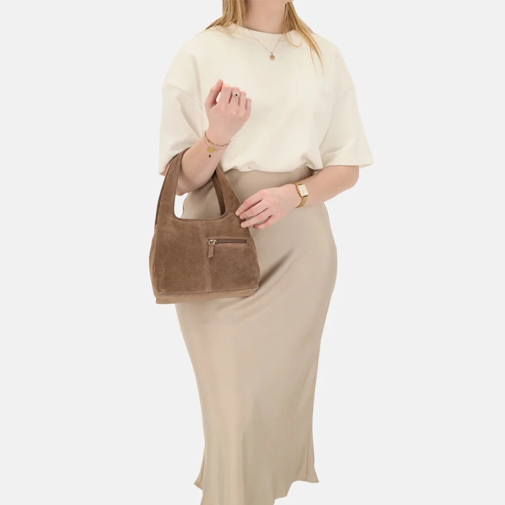 Charm London Sevilla handtas donkertaupe bij Duifhuizen