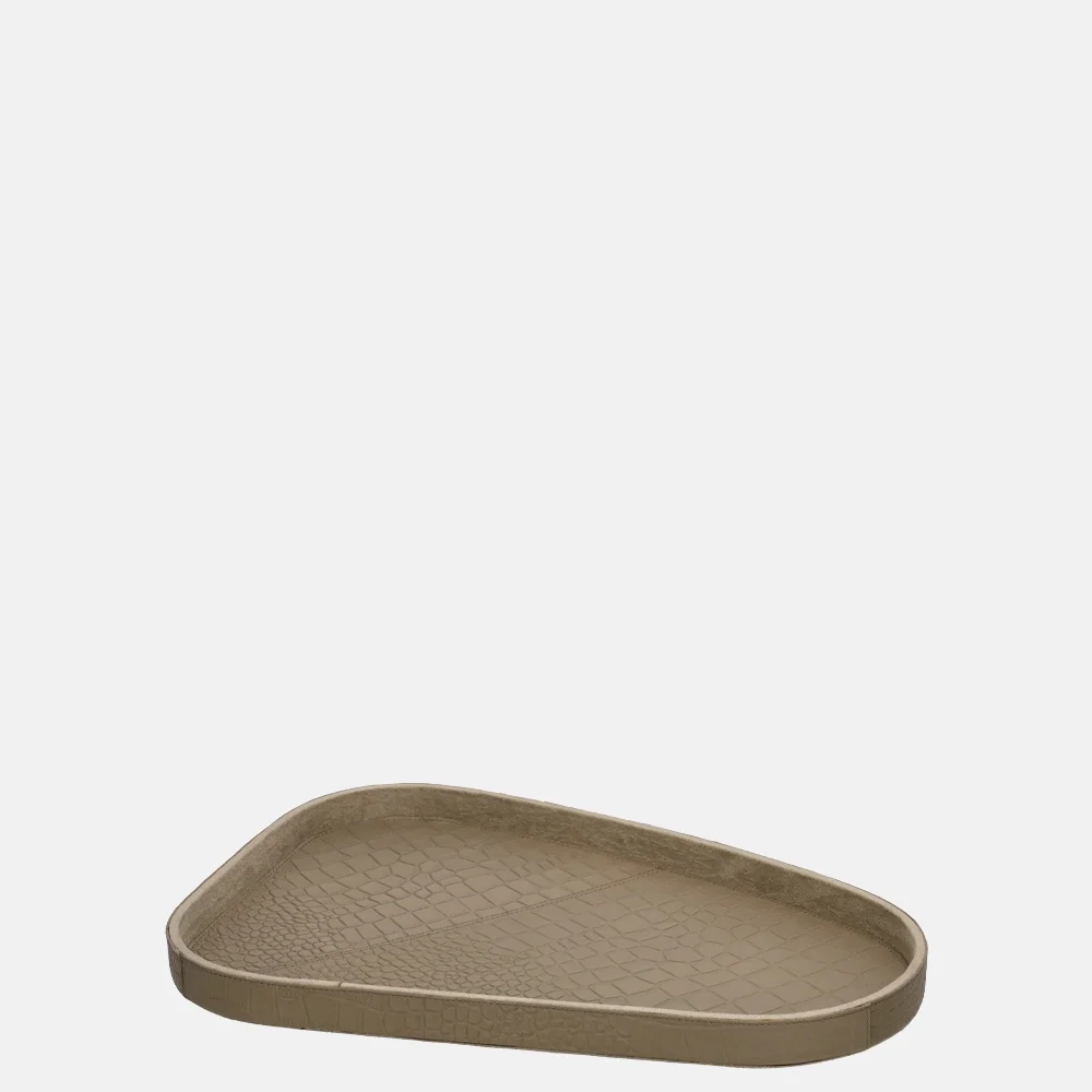 Chamada leren dienblad organisch croco M taupe