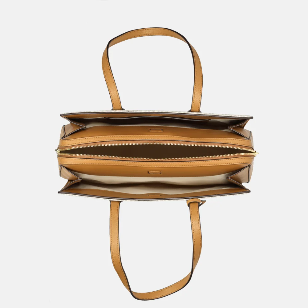 Michael Kors Laila shopper M vanilla/acorn bij Duifhuizen
