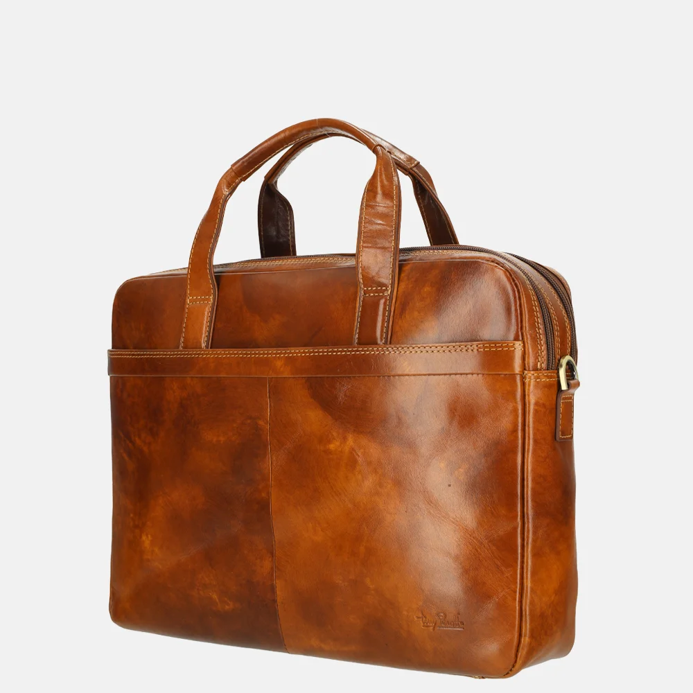 Tony Perotti van Gogh laptoptas 15 inch cognac bij Duifhuizen