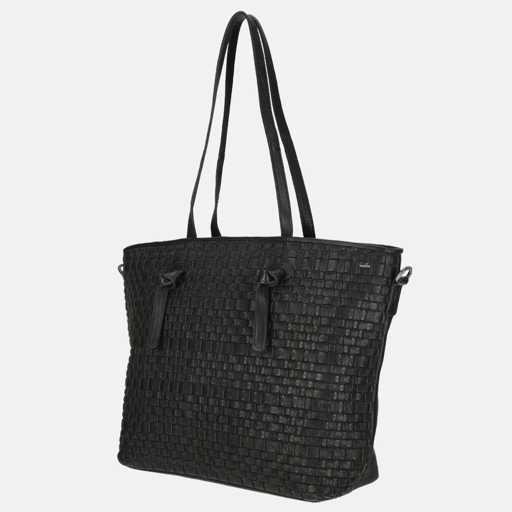 Berba Amalfi shopper vlechtwerk zwart bij Duifhuizen