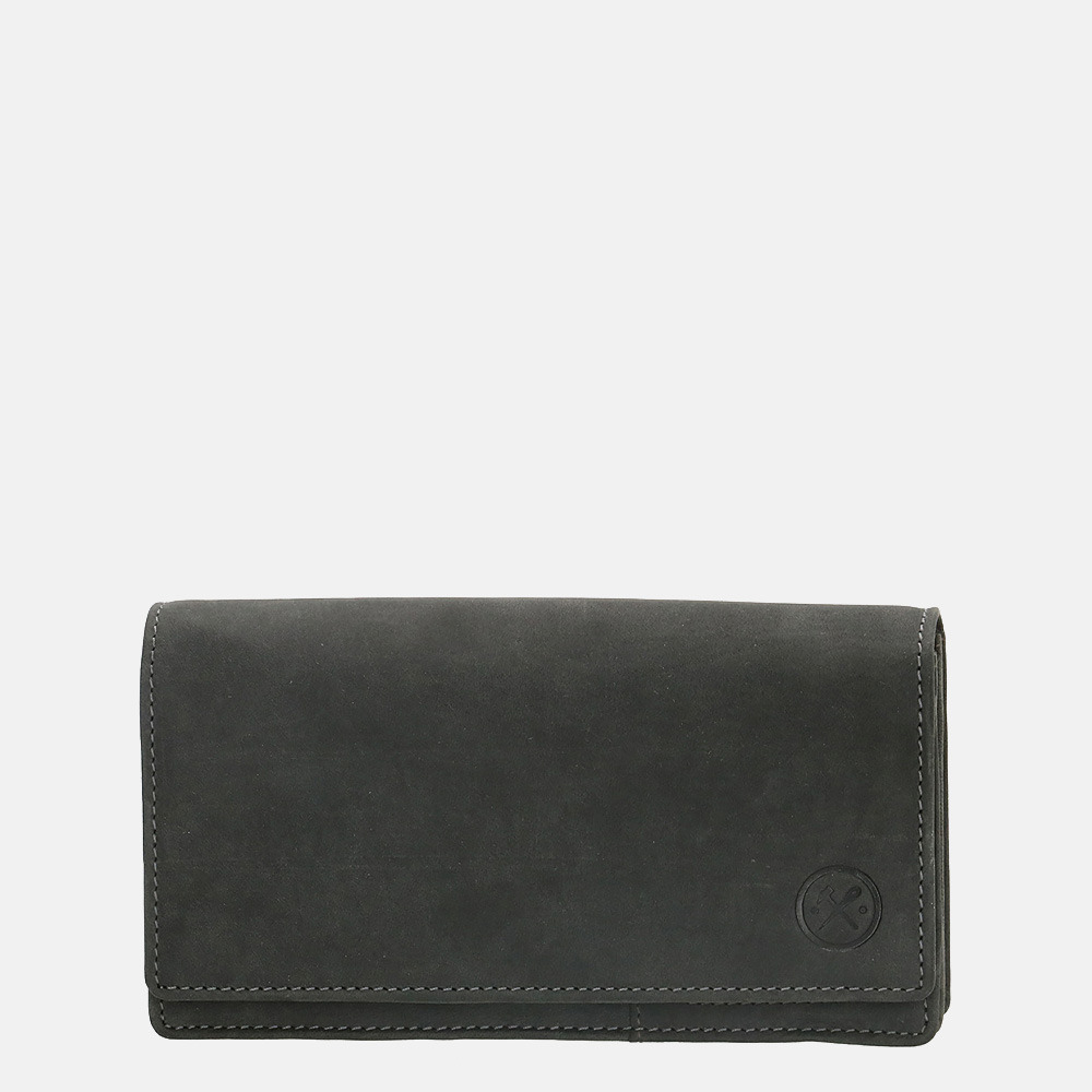 Hide & Stitches Idaho portemonnee black bij Duifhuizen