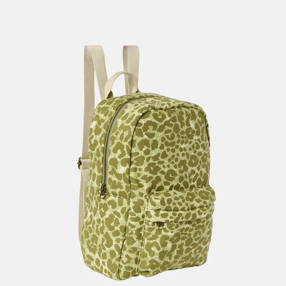 Studio Noos Cotton Twill Midi kinderrugzak green leopard bij Duifhuizen