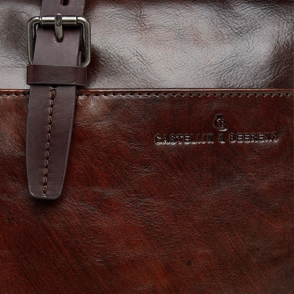 Castelijn & Beerens Rien laptoptas 15.6 inch cognac bij Duifhuizen