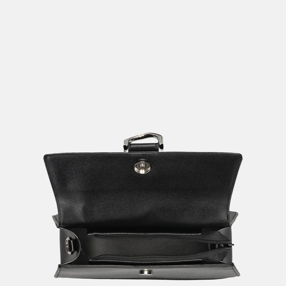 Flora & Co Saffiano crossbody tas black bij Duifhuizen