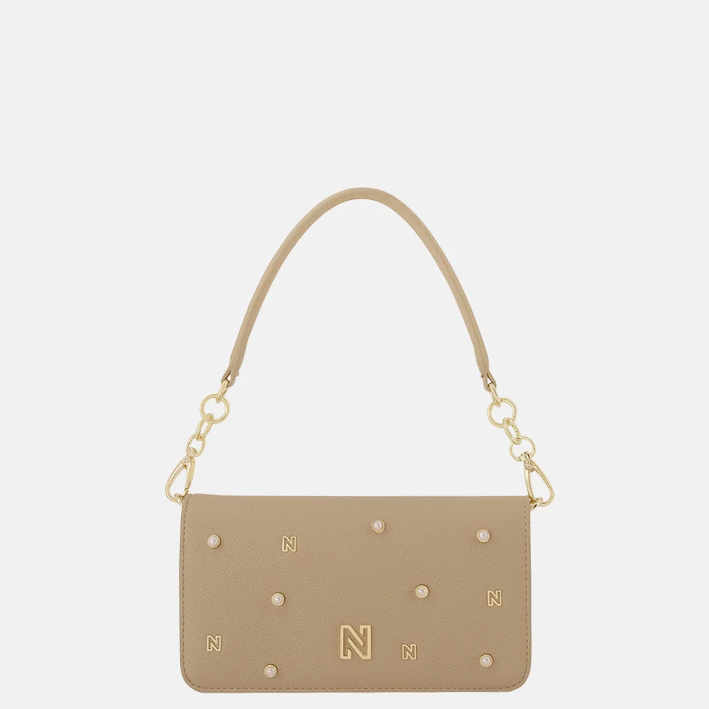 Nikkie Abby Pearl crossbody tas hazelnut