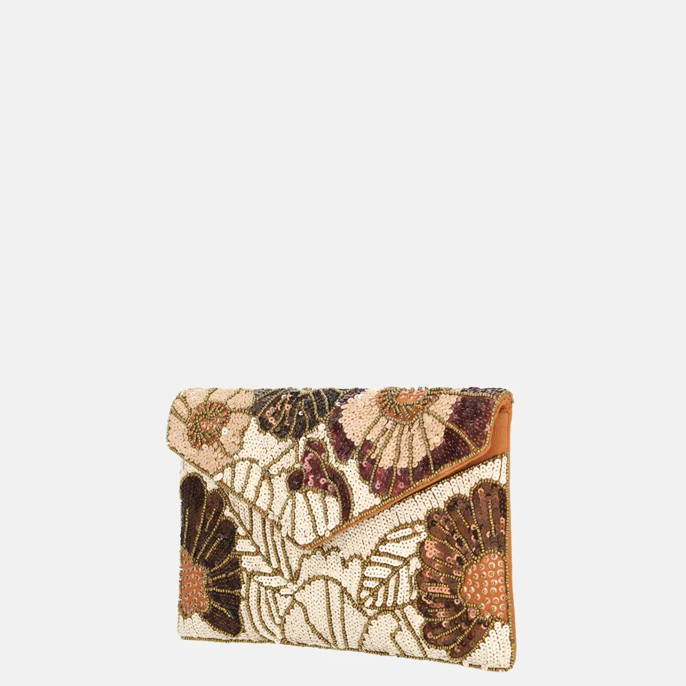 Bulaggi flower clutch dark brown bij Duifhuizen