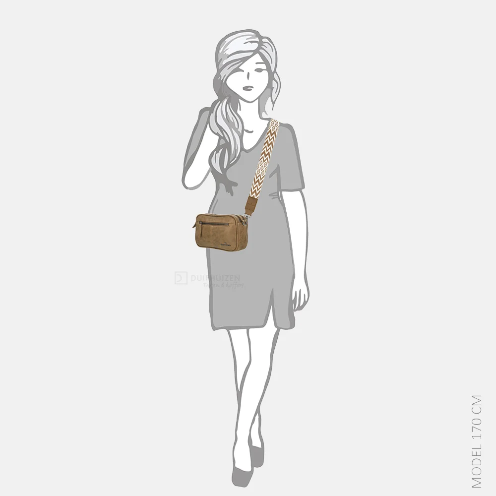 Enrico Benetti Stacey crossbody tas camel bij Duifhuizen