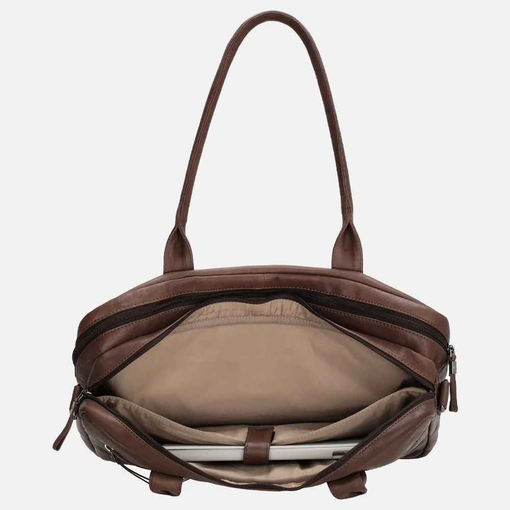 Micmacbags Everyday laptoptas 15 inch donkerbruin bij Duifhuizen