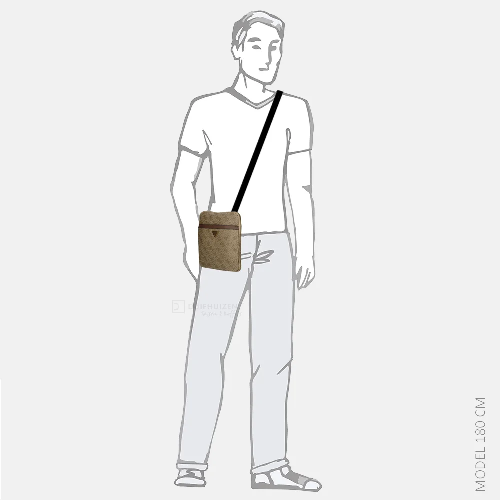 Guess Milano crossbody tas bbo brown bij Duifhuizen