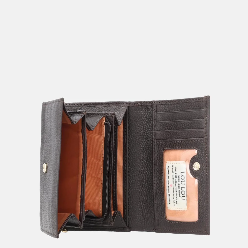 Loulou Essentiels Petite Fleur portemonnee S chocolate torte bij Duifhuizen