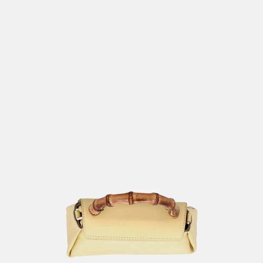 Loulou Essentiels Mae Bamboo handtas sorbet yellow bij Duifhuizen