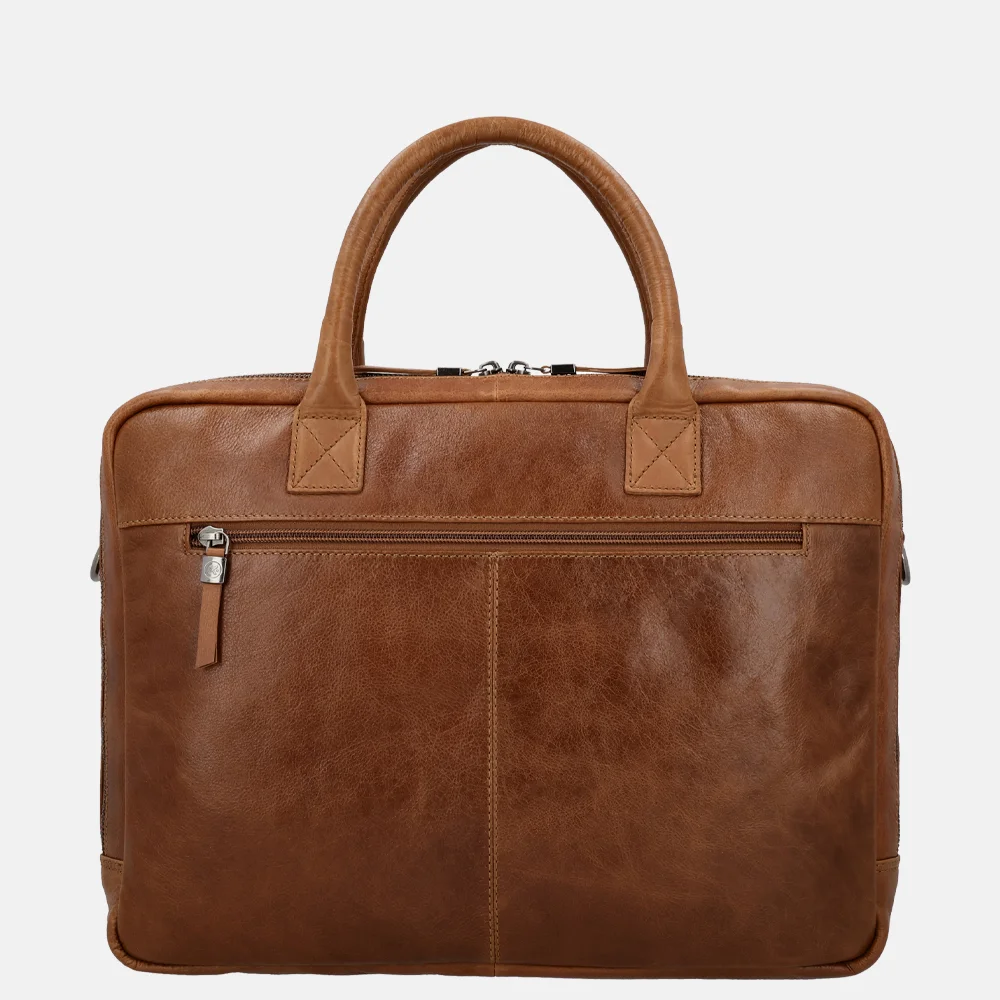 Hide & Stitches Porto laptoptas 15 inch brown bij Duifhuizen