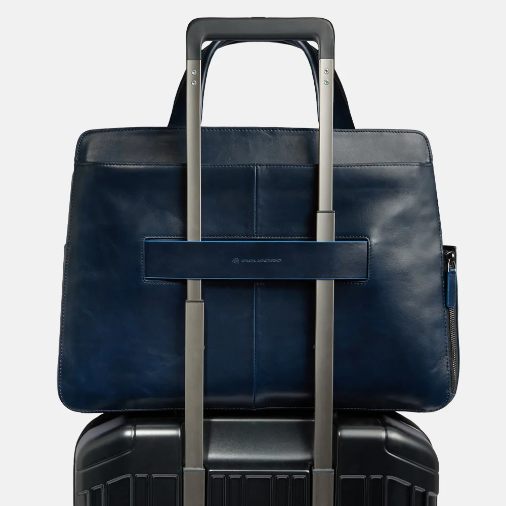 Piquadro laptoptas 15.6 inch blue bij Duifhuizen