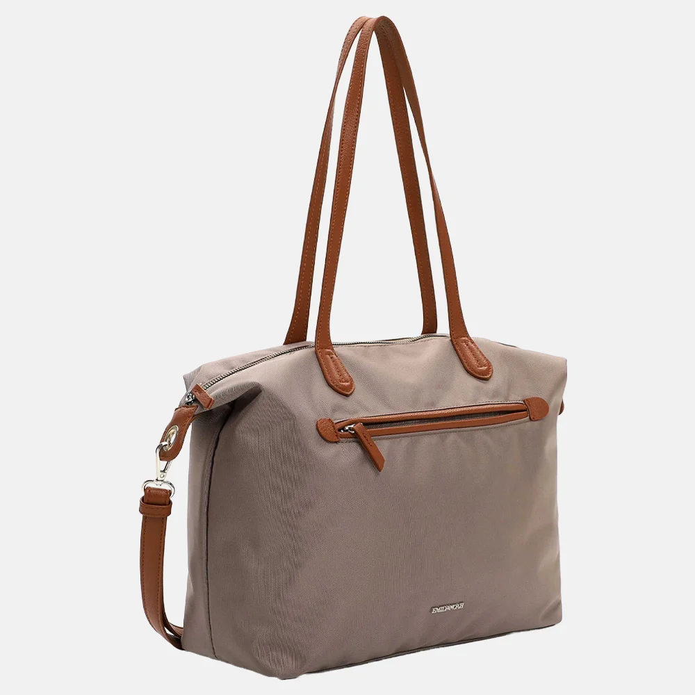 Emily & Noah Jarina shopper taupe bij Duifhuizen