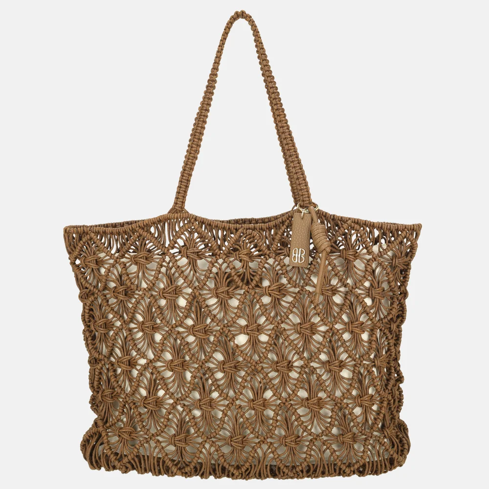 Laurent David Babette shopper gehaakt brown