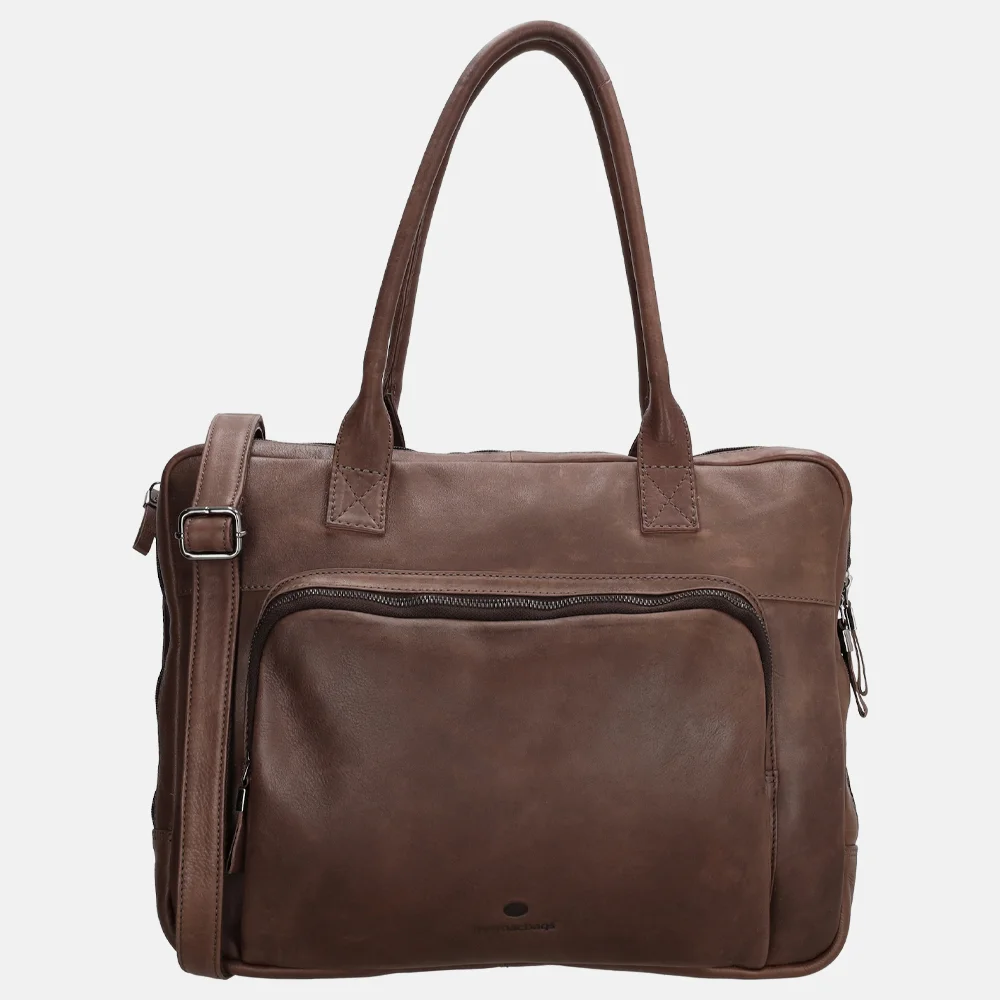 Micmacbags Everyday laptoptas 15 inch donkerbruin bij Duifhuizen