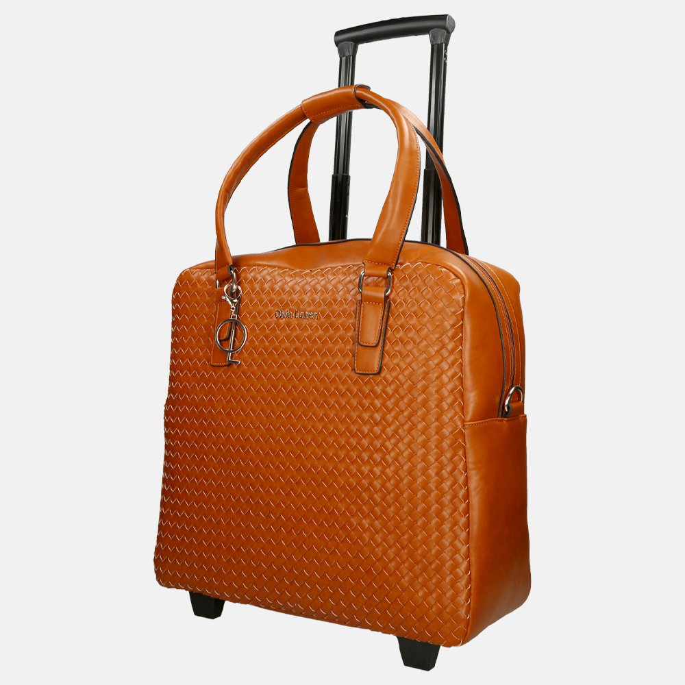 Olivia Lauren business trolley cognac bij Duifhuizen