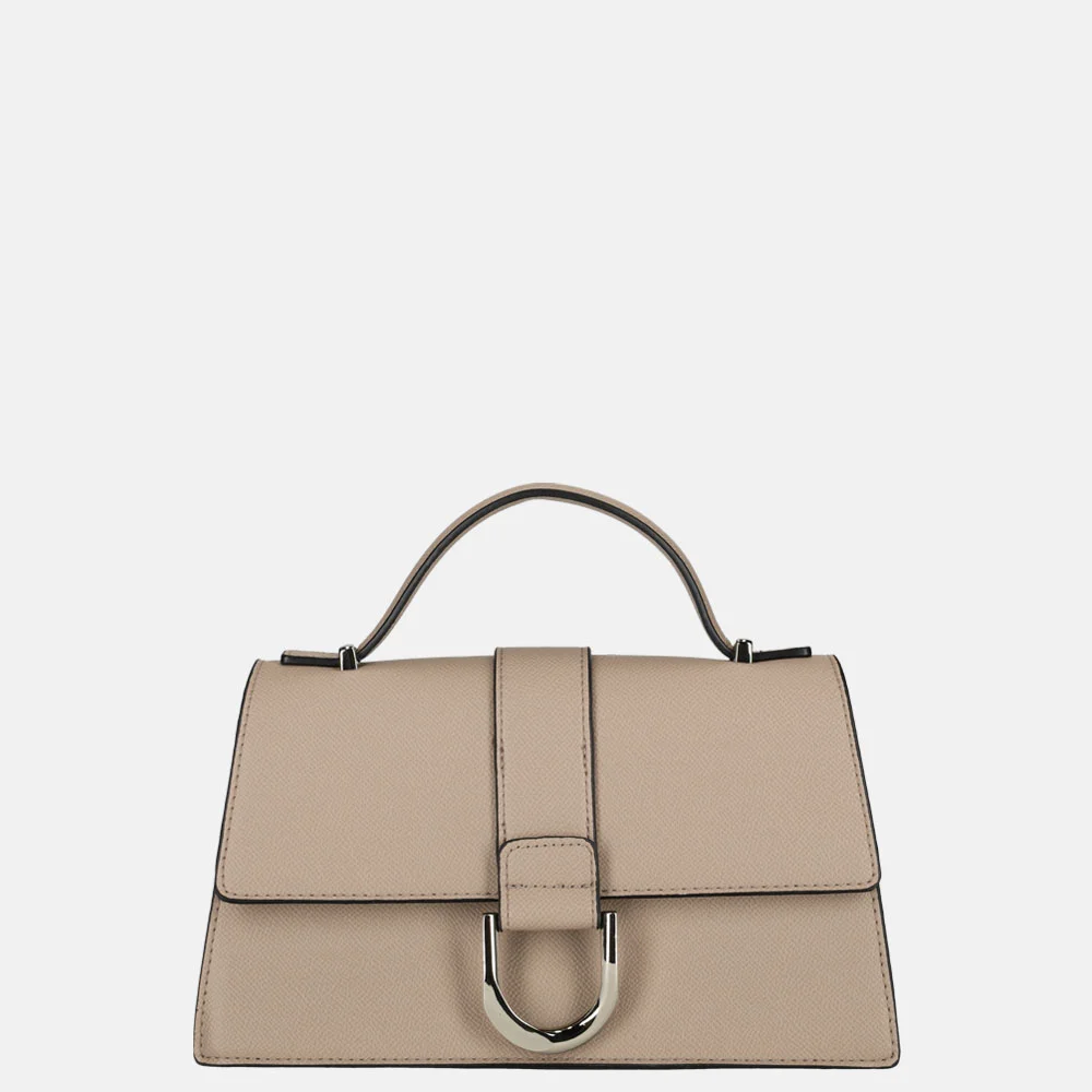 Flora & Co Saffiano crossbody tas taupe bij Duifhuizen