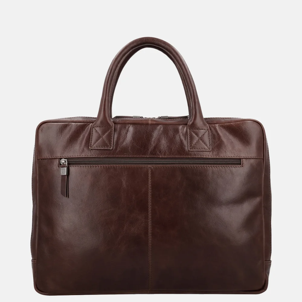 Hide & Stitches Porto laptoptas 15 inch donkerbruin bij Duifhuizen