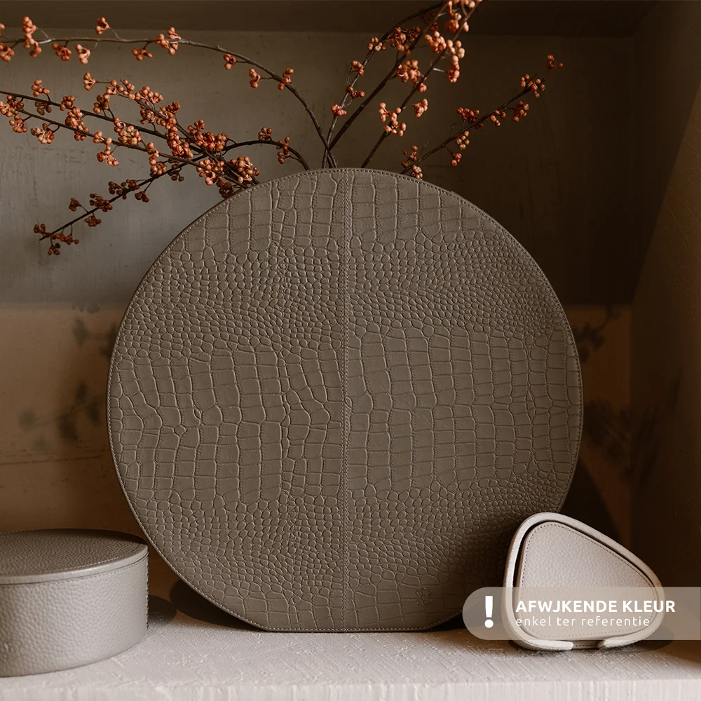 Chamada leren vaas croco large beige bij Duifhuizen