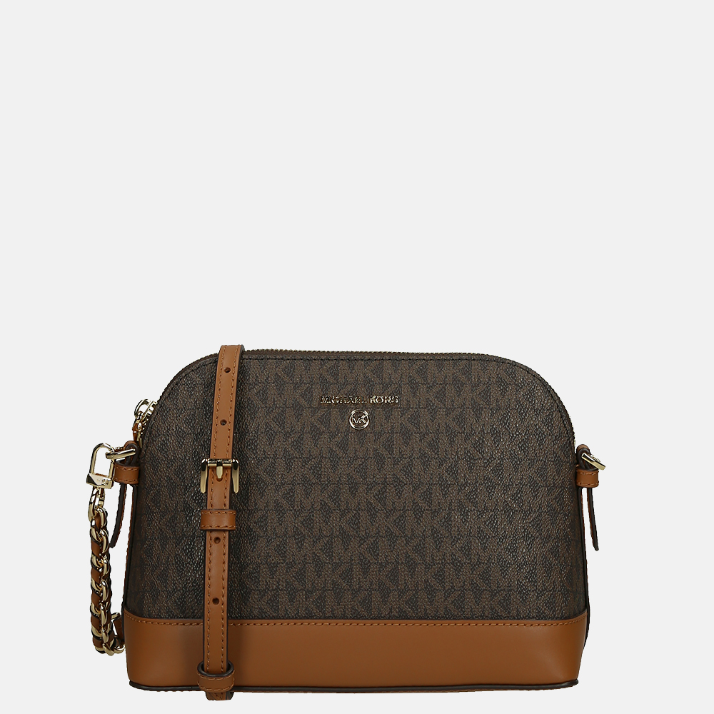 Michael Kors Jet Set Dome crossbody tas L brown/acorn bij Duifhuizen