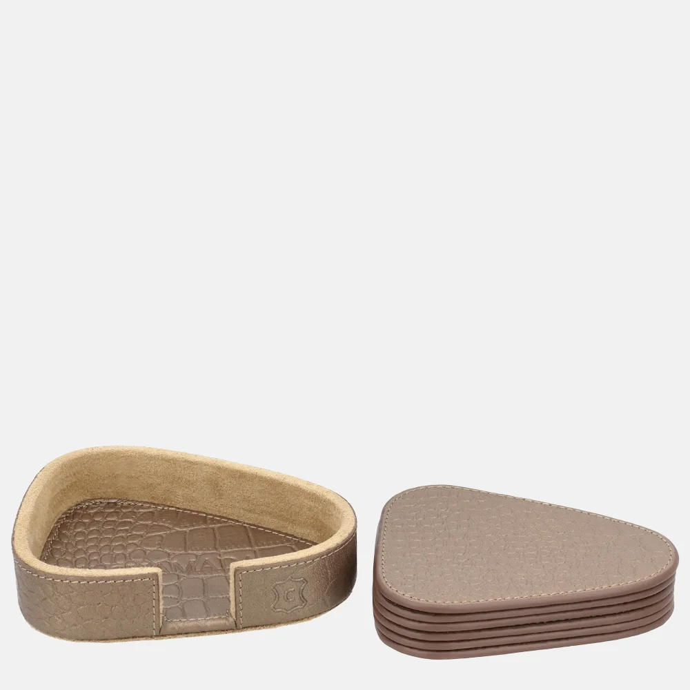 Chamada leren onderzetters croco organisch koper bij Duifhuizen