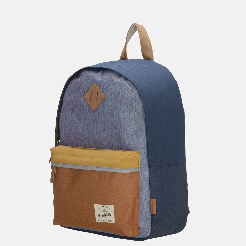 Beagles Colorblock kinderrugzak jeansblauw bij Duifhuizen