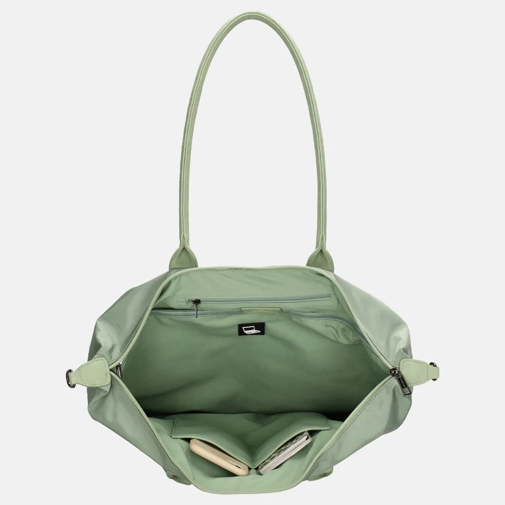 Charm London Buckingham Mono shopper met 15.6 inch laptopvak L lichtgroen bij Duifhuizen
