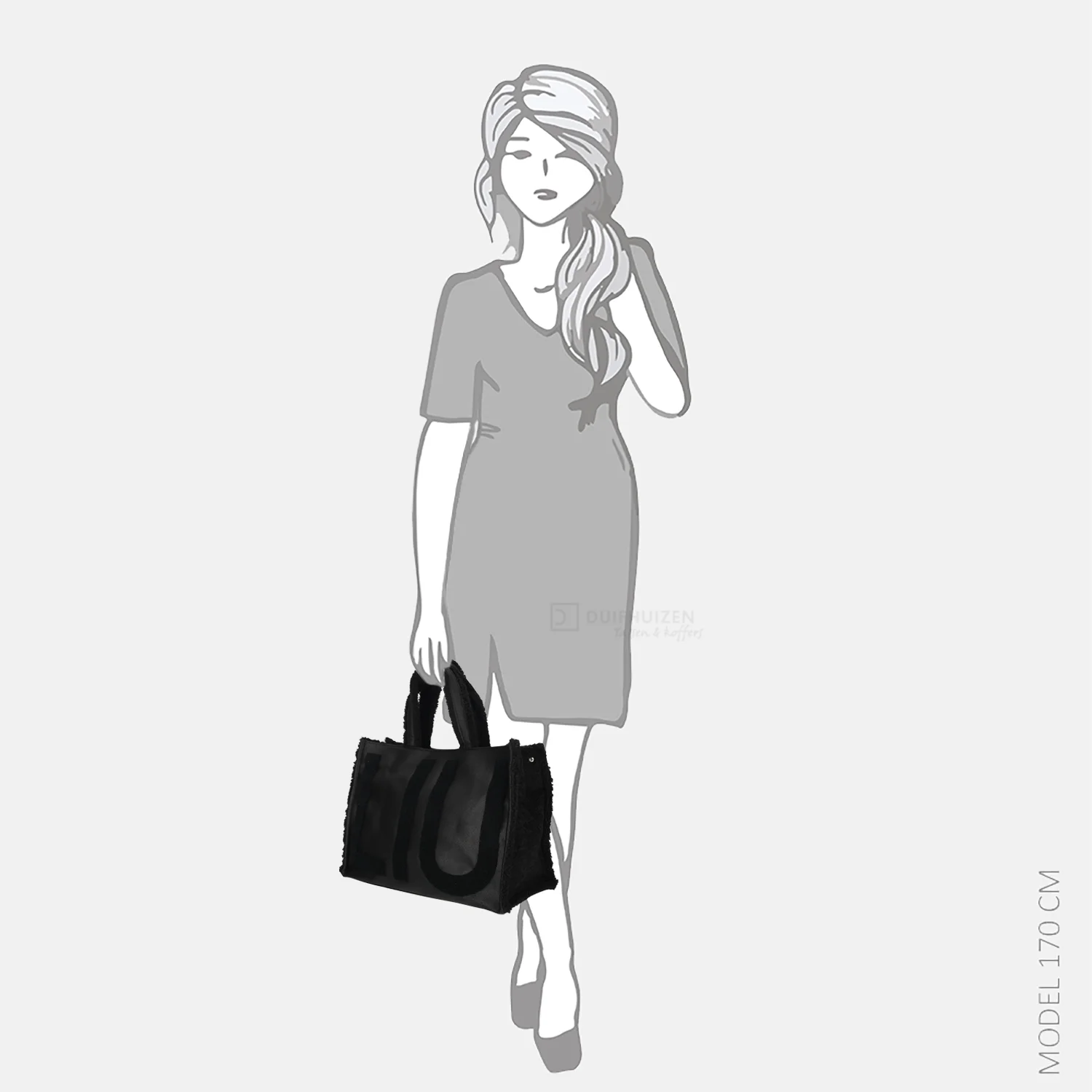 Liu Jo logo shopper tote L nero bij Duifhuizen