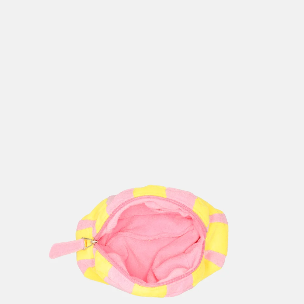 Laurent David Zara pouch/toilettas badstof geel/roze bij Duifhuizen