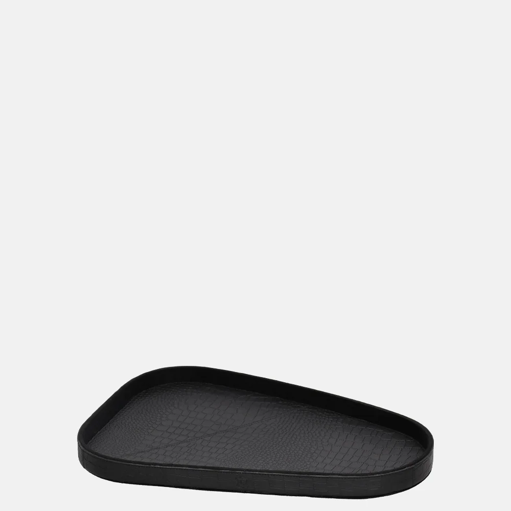 Chamada leren dienblad organisch croco M black