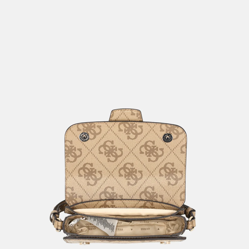 Guess Janie convertible crossbody tas latte logo bij Duifhuizen