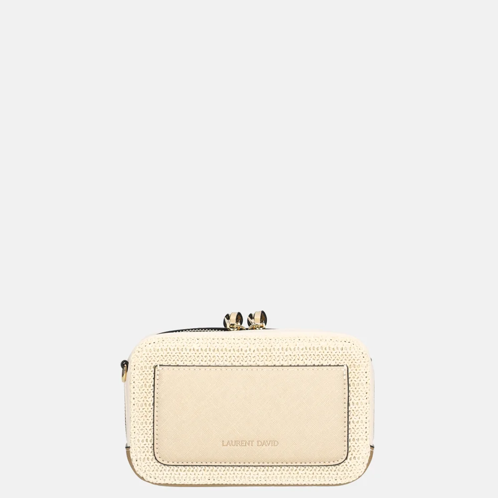 Laurent David crossbody tas raffia taupe bij Duifhuizen