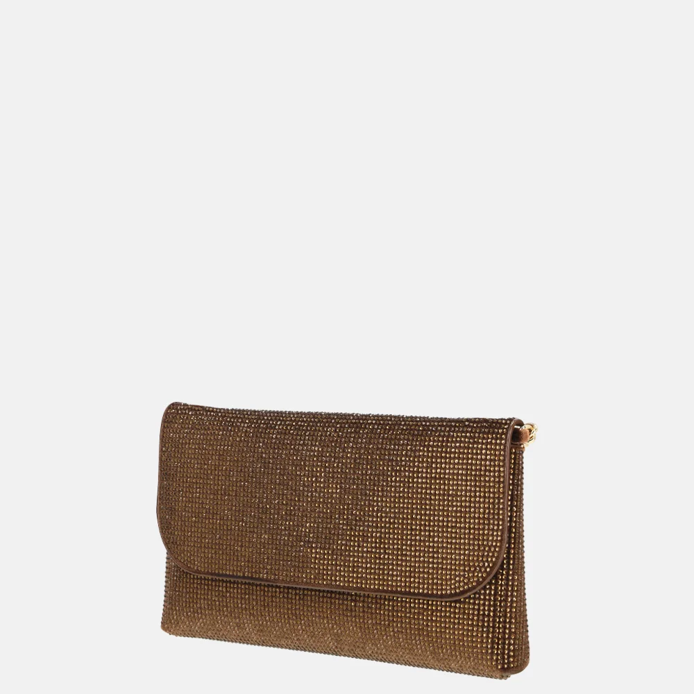 Flora & Co clutch strass marron bij Duifhuizen