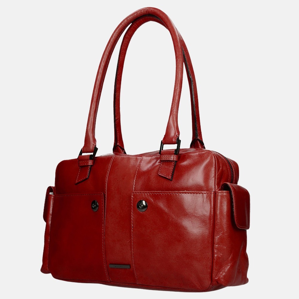 Claudio Ferrici Pelle Vecchia shopper red bij Duifhuizen