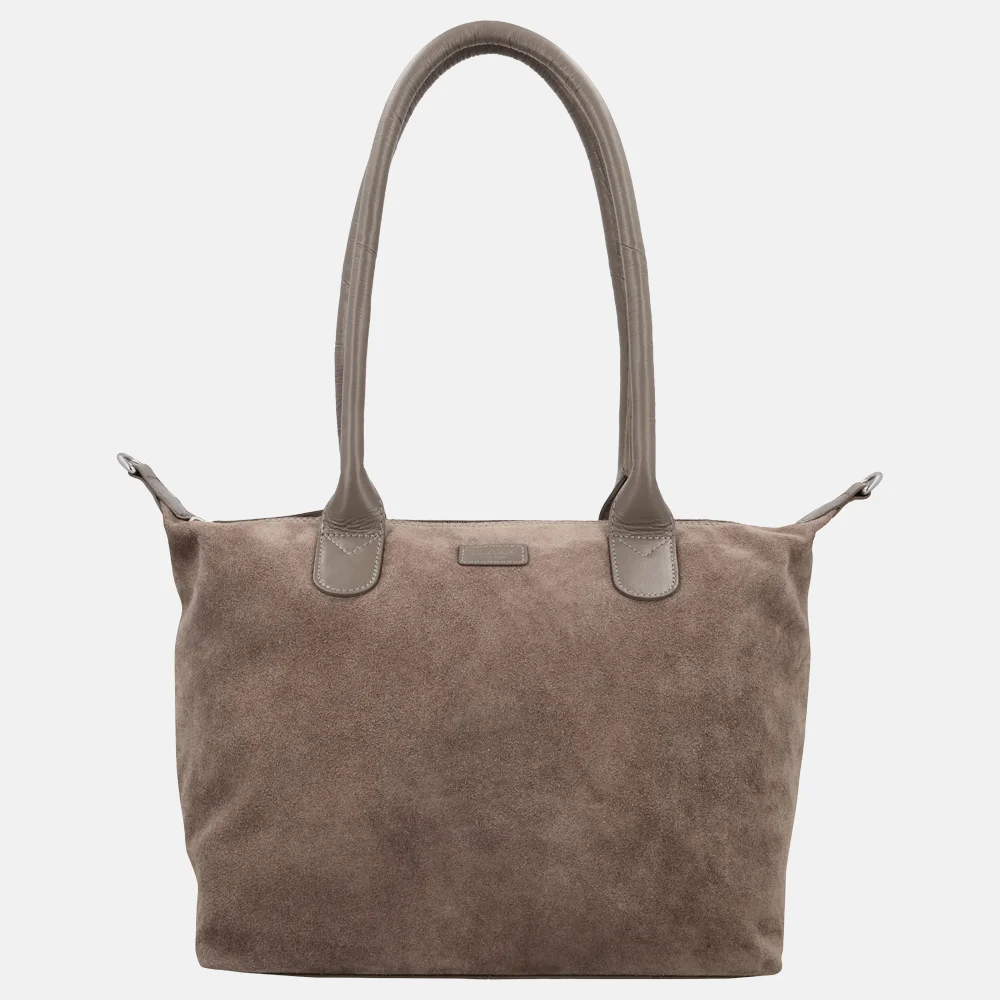 Charm London Buckingham Royal handtas M suede donkertaupe