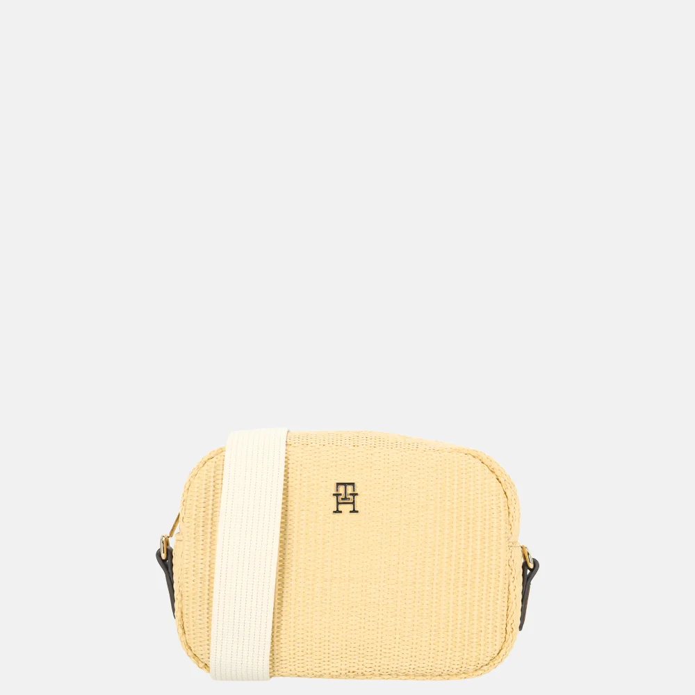 Tommy Hilfiger Popette camera bag crossbody tas natural raffia