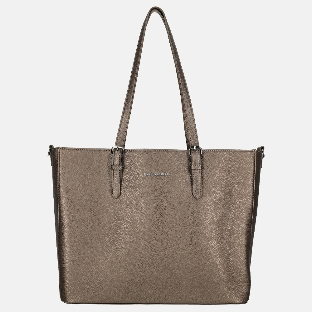 Enrico Benetti Nina shopper + laptopvak 15 inch brons bij Duifhuizen