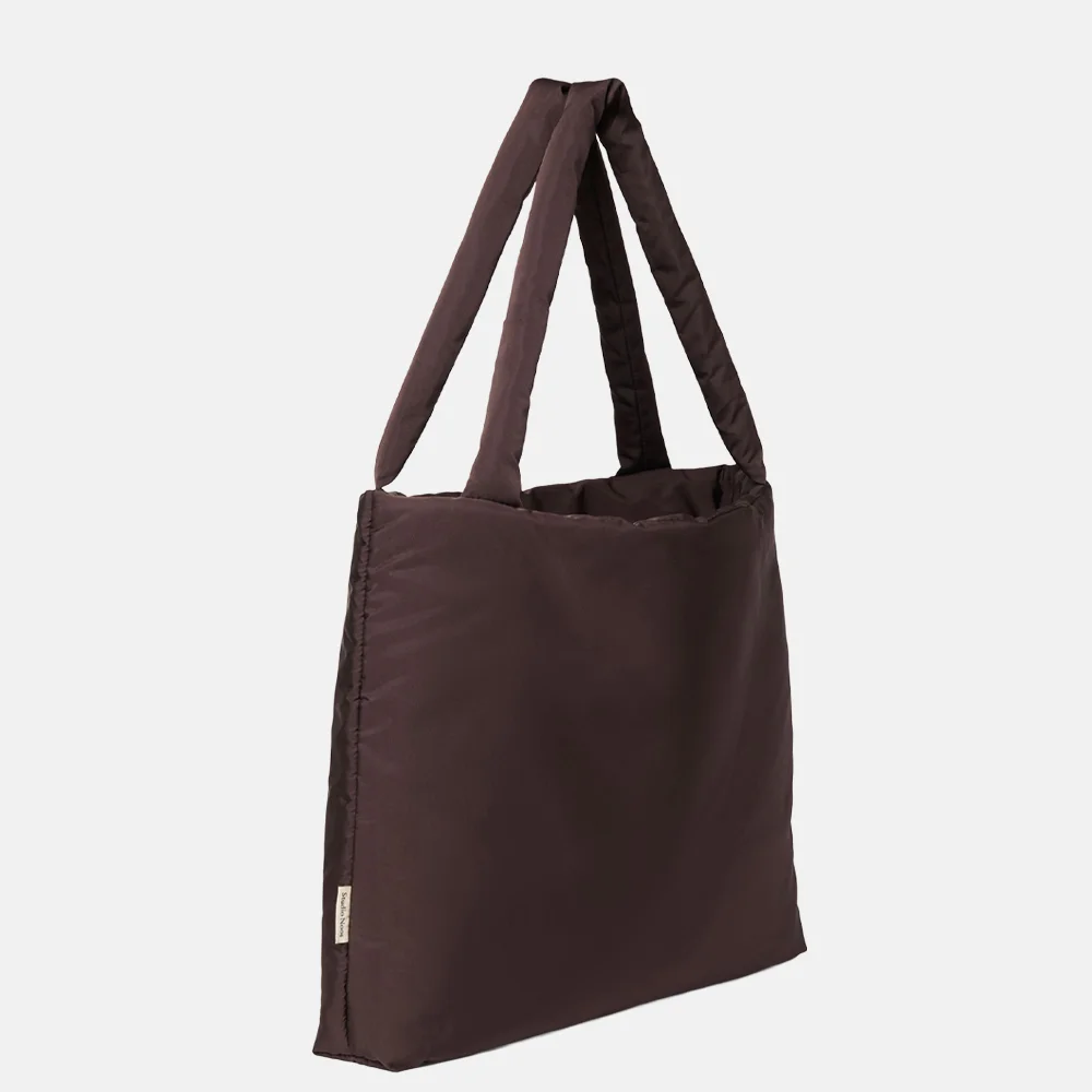 Studio Noos Puffy mom bag shopper brown bij Duifhuizen