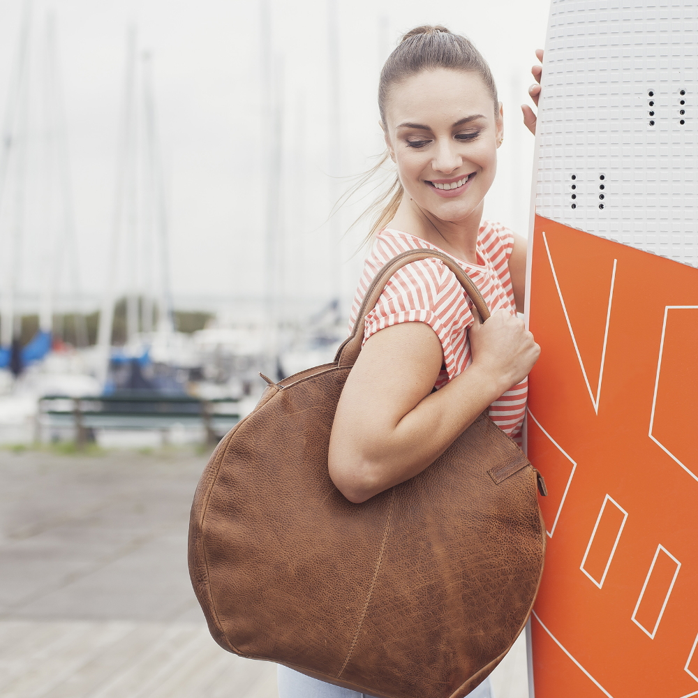 Micmacbags Côte d' Azur shopper camel bij Duifhuizen