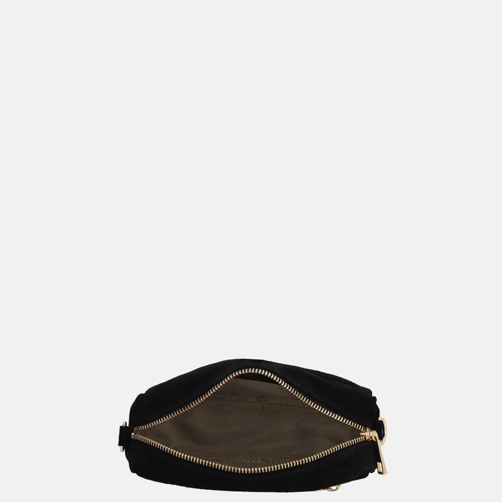 Charm London Elise crossbody tas suede zwart bij Duifhuizen
