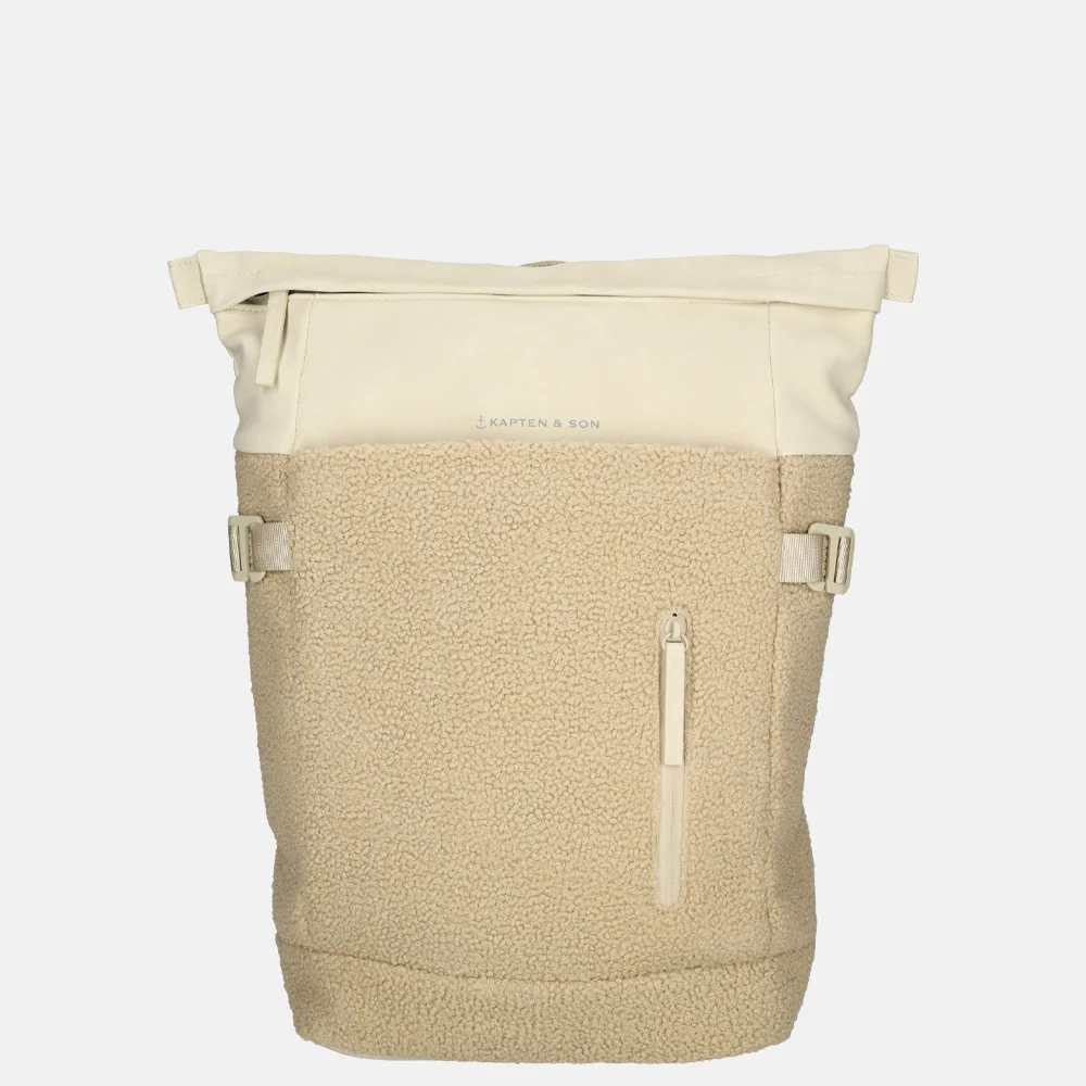 Kapten & Son Aarhus laptoprugzak teddy fleece bij Duifhuizen
