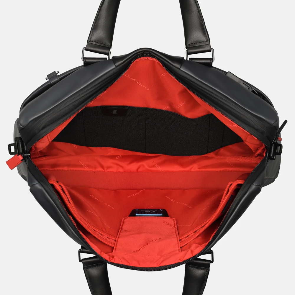 Piquadro Urban laptoptas 15 inch grey nero bij Duifhuizen
