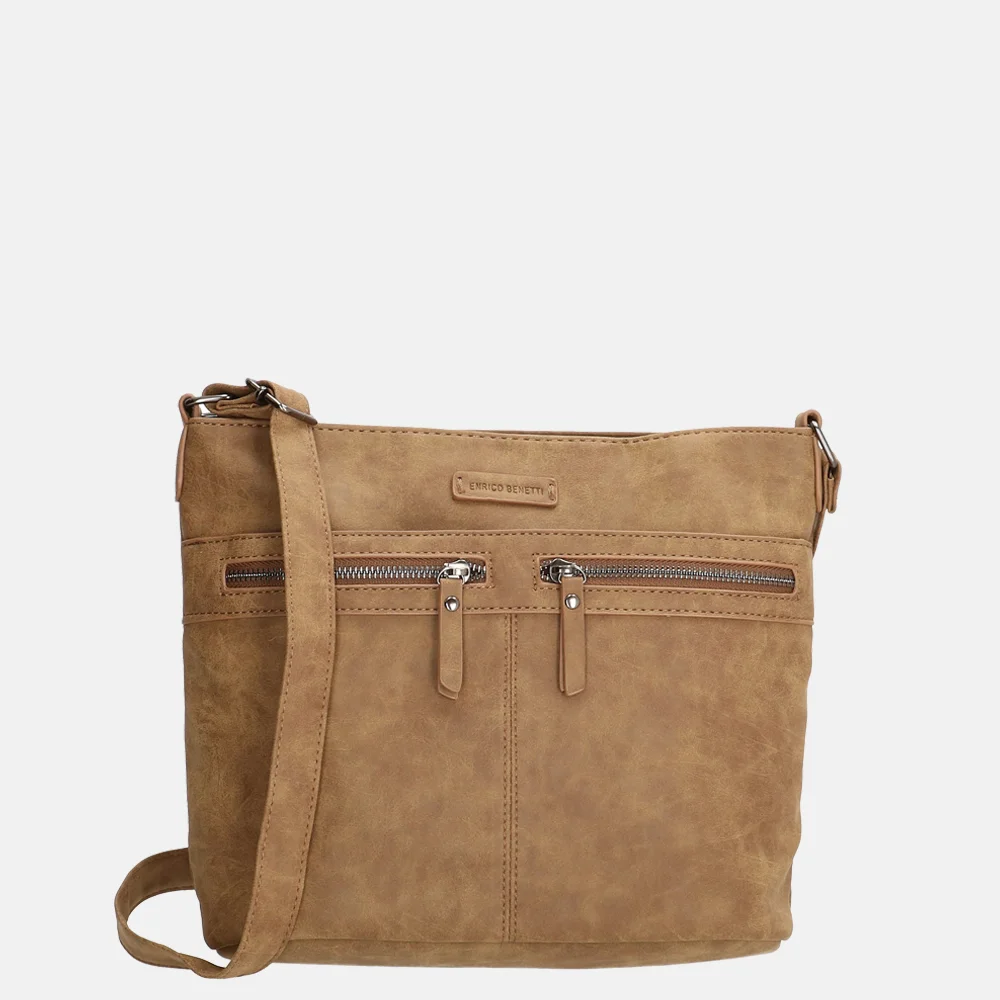 Enrico Benetti Noumea crossbody tas camel bij Duifhuizen