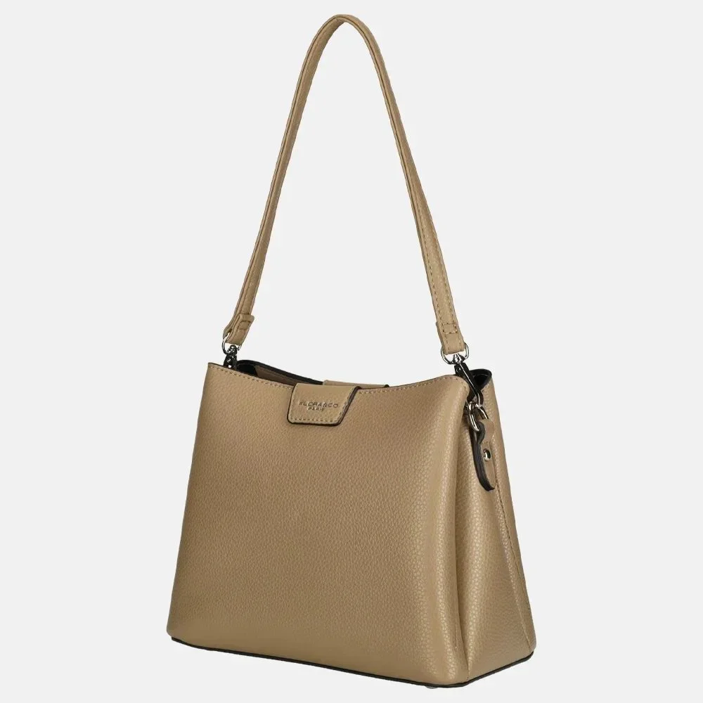Flora & Co crossbody tas taupe bij Duifhuizen