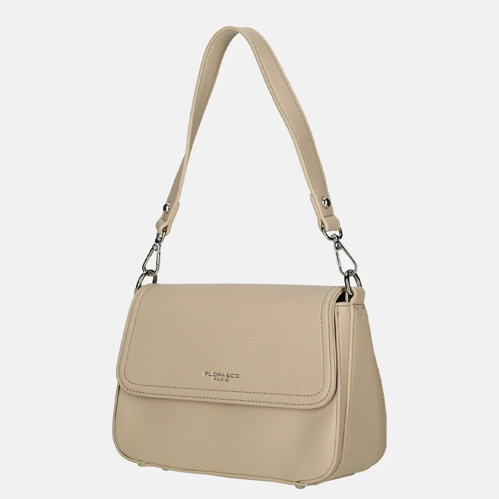 Flora & Co crossbody tas beige bij Duifhuizen