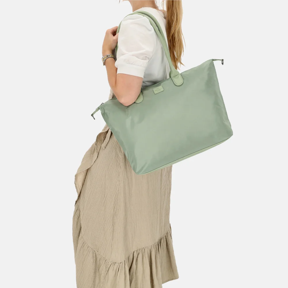 Charm London Buckingham Mono shopper met 15.6 inch laptopvak L lichtgroen bij Duifhuizen