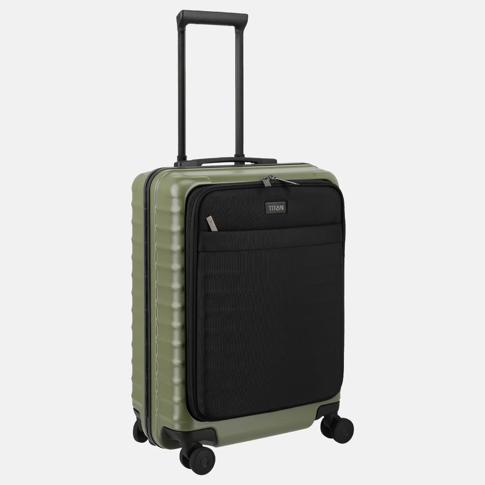 Titan Upgrade Overseas handbagage koffer frontpocket 55 cm forest green bij Duifhuizen