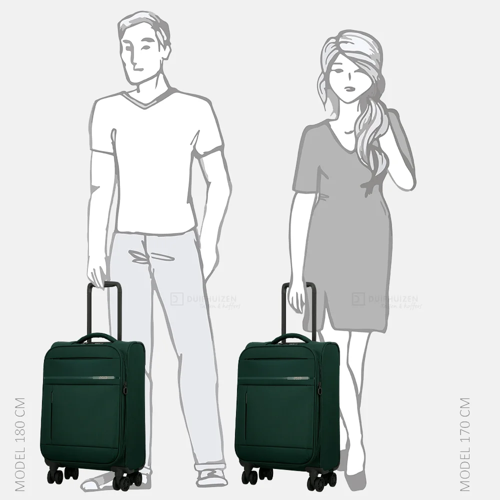 Jump Monthelys Souple Spinner 55cm Handbagage Koffer Donkergroen bij Duifhuizen